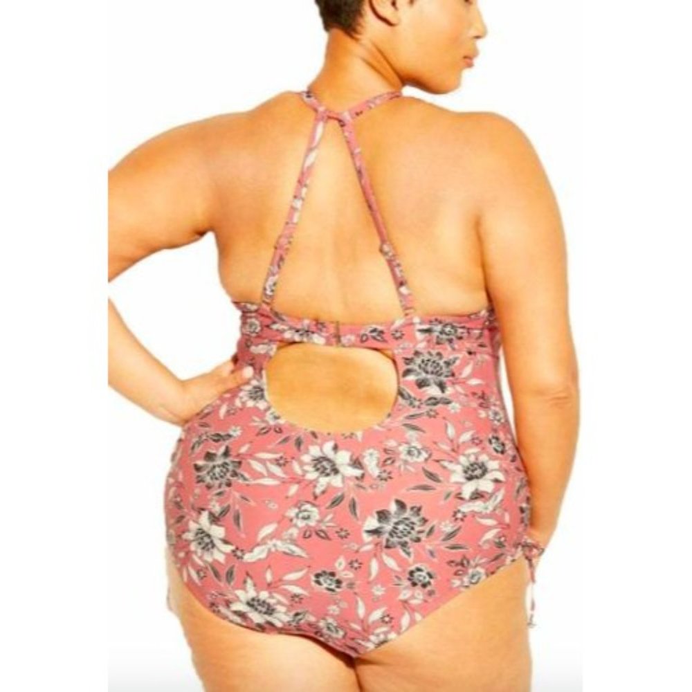 Women's Side-Cinch One Piece Swimsuit Size 22W - Picture 3 of 6